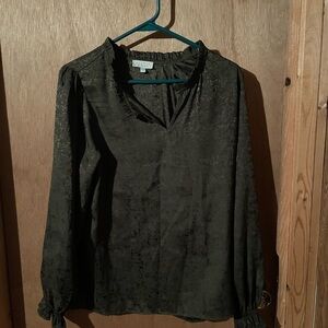 Elegant Olive Green Women's Blouse